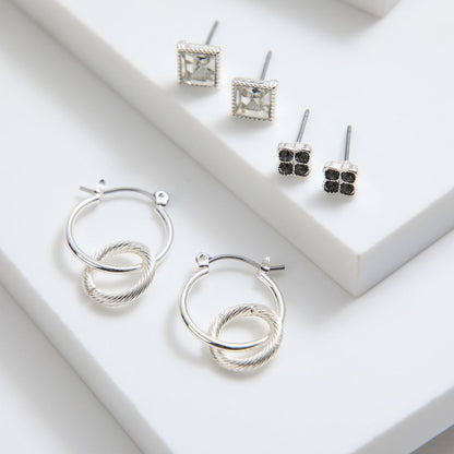 Set De Aros Luna Plateado Tatienne