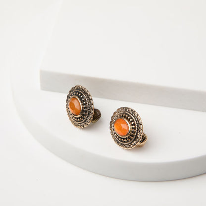 Aros Clip Apricot Crush Dorado Tatienne