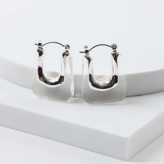 Aros Argolla Fleur Plateado Tatienne