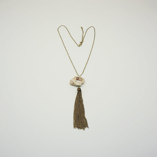 Collar largo dorado Natural Mystic Piedra Rosé Tatienne