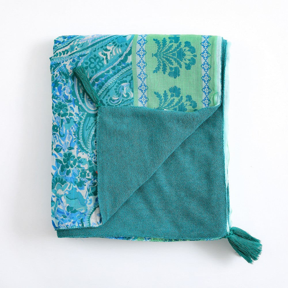 Toalla Reversible Rodas Turquesa Tatienne