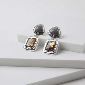 Aros Mediano Retro Plateado Humana