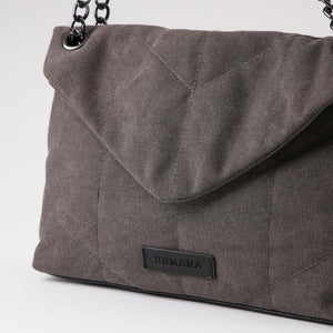 Cartera Hombro Vitta Canvas Gris Humana