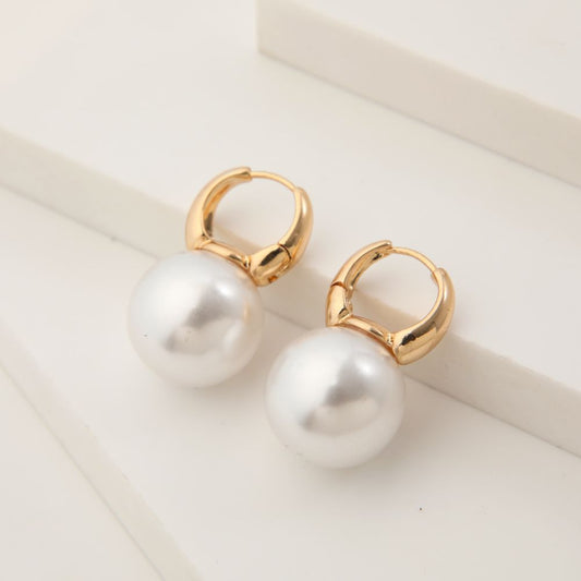 Aros Mediano Fashion Pearls 2 Blanco Humana