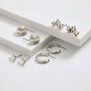 Set De Aros Irene Plateado I-D