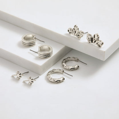 Set De Aros Irene Plateado I-D