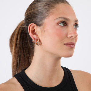 Set de 4 argollas Zafira Dorado ID