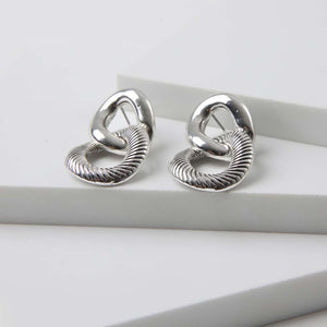 Aros Mediano Vintage Plateado Humana