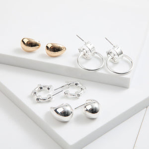 Set de 4 aros Andara Plateado ID