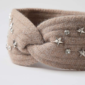 Cintillo Tejido Rhinestones Café Humana