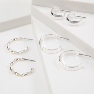 Aros Set Cela Plateado i-D