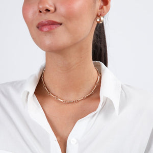 Collar Cadenas Eslabones Dorado Tatienne