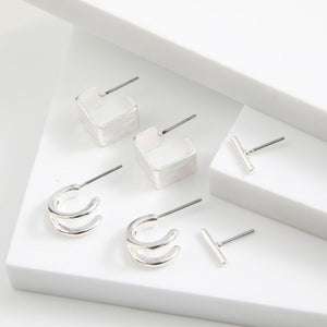 Aros Set Tana Plateado Tatienne