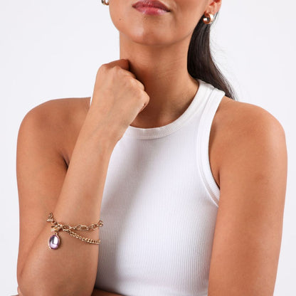Pulsera Blanda Viol Dorado Humana