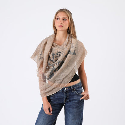 Pañuelo Beige Bordado Fiesta Humana