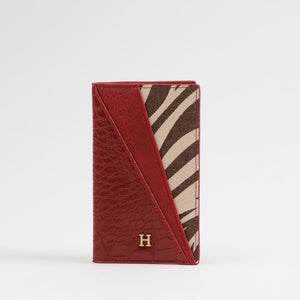 Tarjetero Greta Ecocuero Rojo Zebra Humana