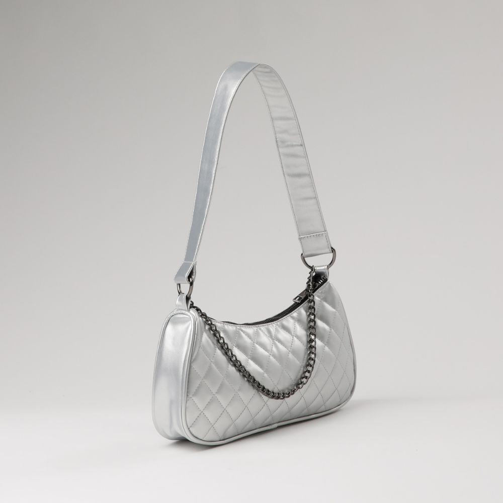 Cartera Hombro Arles Silver Plateada i-D