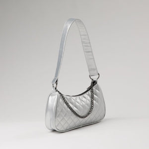 Cartera Hombro Arles Silver Plateada i-D