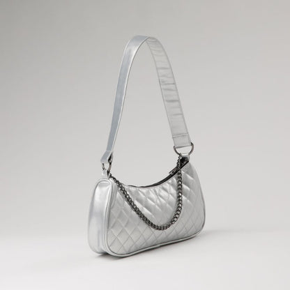 Cartera Hombro Arles Silver Plateada i-D