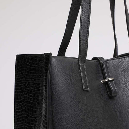 Cartera Hombro Negra Lisa i-D