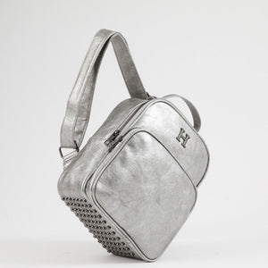 Mochila Angie Ecocuero Plateada Humana