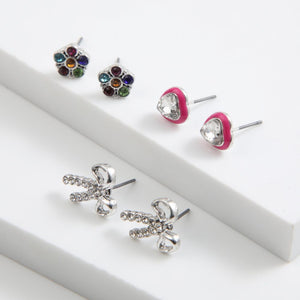 Set de 3 aros Luisa Plateado ID