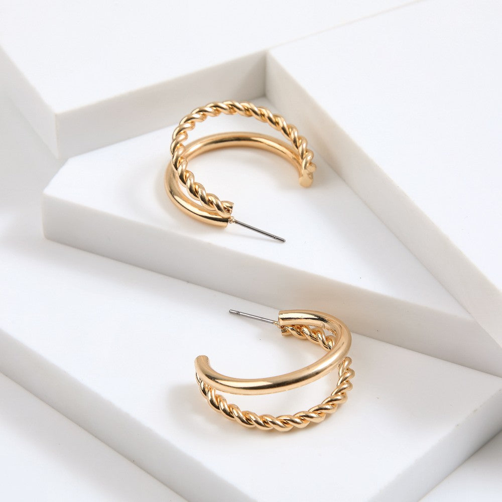 Aros Argollas Brisa Dorado Tatienne