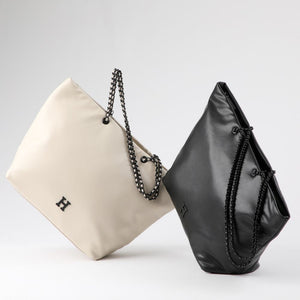 Cartera Tote Catia Ecocuero Negro Humana