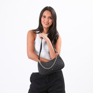 Cartera Hombro Ecocuero Oxford Negro  i-D