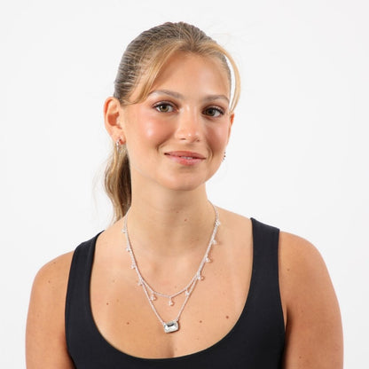 Set Collar Y Aros Dominga Plateado Humana