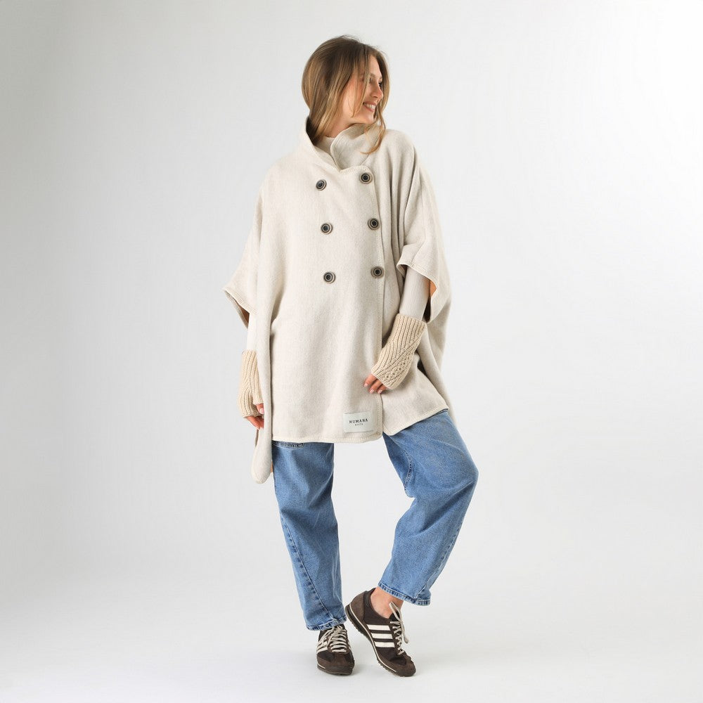 Poncho Dafne Beige Humana