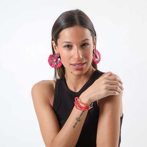 Aros Largos Sitges Fucsia Humana
