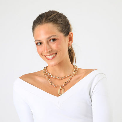 Collar Corto Dafne Dorado Humana