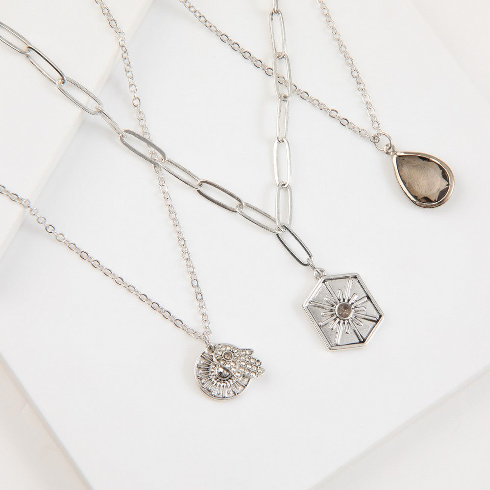 Collar Corto Mael Plateado Humana