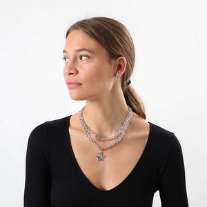 Aros Mediano Asteroid Plateado Humana