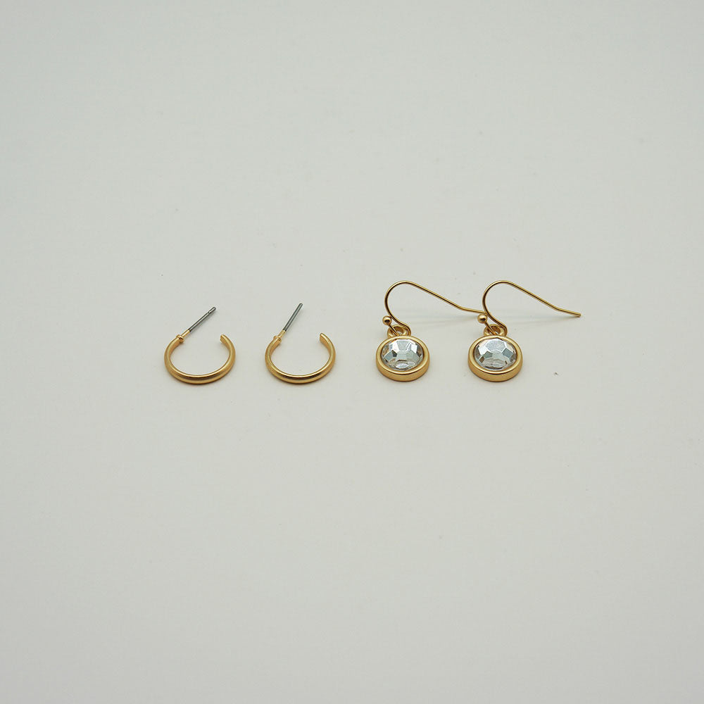 Aros Set Dorados Natural Mystic Diamond Tatienne