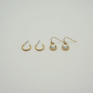 Aros Set Dorados Natural Mystic Diamond Tatienne