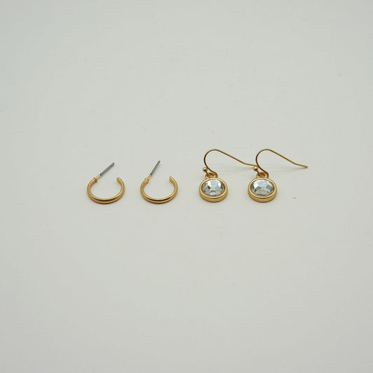 Aros Set Dorados Natural Mystic Diamond Tatienne