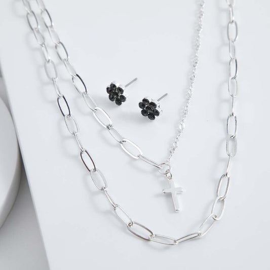 Collar + Aro Clapton Plateado i-D