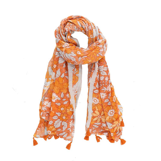 Pañuelo Estampado Blossom naranjo Humana
