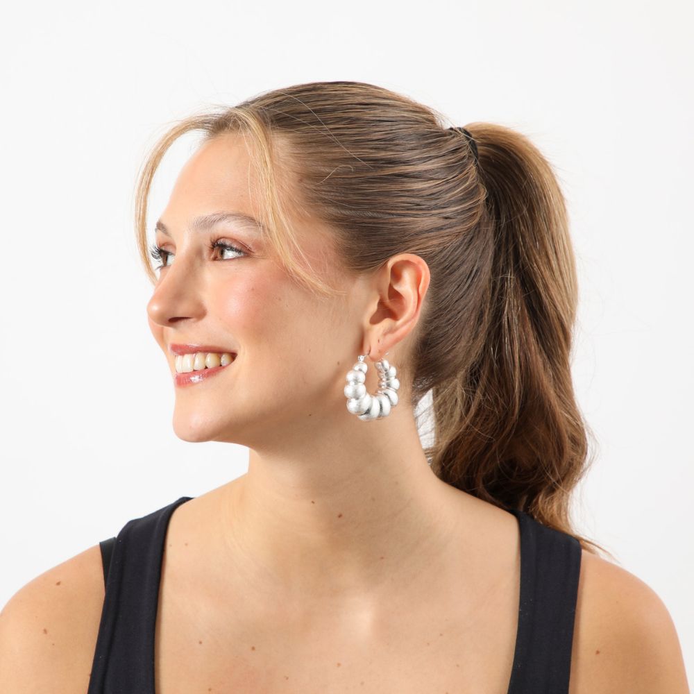 Aros Argollas Fashion Statement 6 Plateado Humana