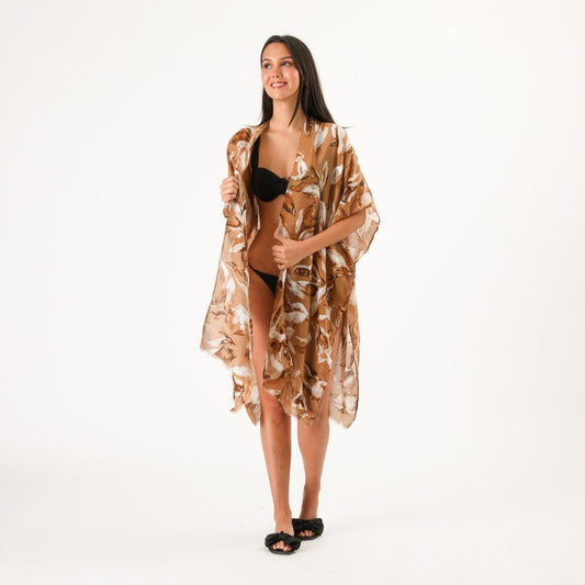 Kimono Abierto Floral Mustard Id
