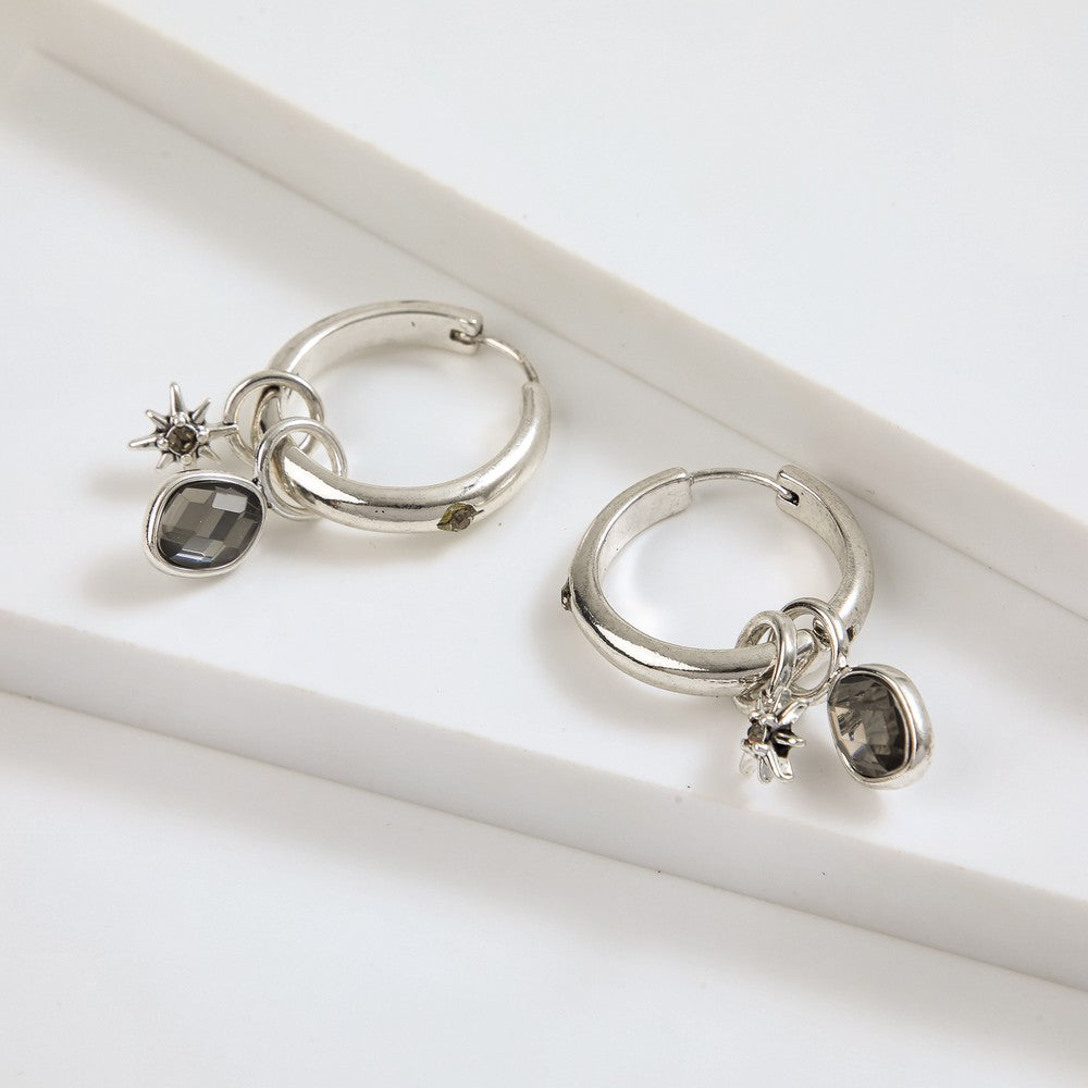 Aros Argollas Nuria Plateado I-D