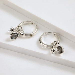 Aros Argollas Nuria Plateado I-D