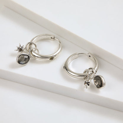 Aros Argollas Nuria Plateado I-D
