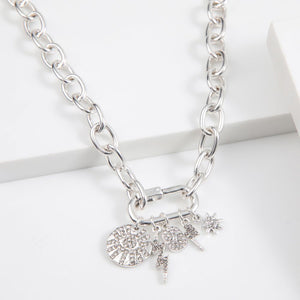 Collar Corto Mosquetón Plateado Humana