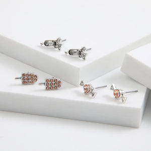 Set de 3 aros Adriana Plateado ID