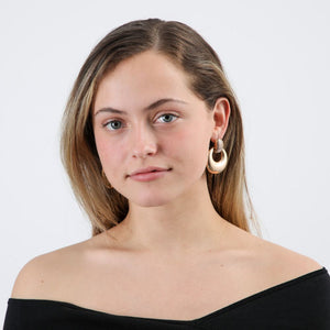 Aros Mediano Moon Dorado Fiesta Humana