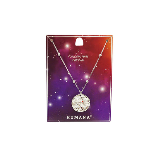 Collar Corto Pleateado Zodiac Libra Humana