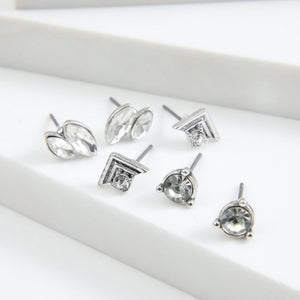 Set De 3 Aros Stone Plateado Tatienne